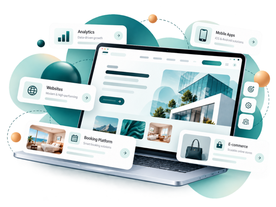 Daafinity digital services website, online booking and e-commerce visual