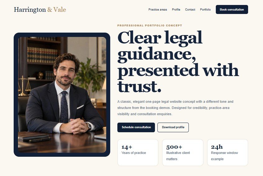 Lawyer portfolio website website preview